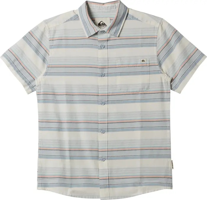 Quiksilver Kids' Oxford Stripe Short Sleeve Woven Shirt | Nordstrom | Nordstrom