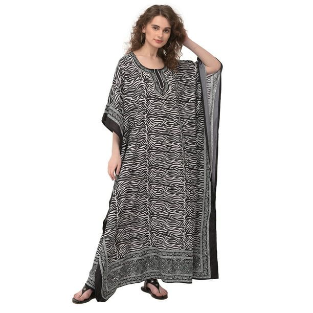 Women's Plus Size Polyester Kaftan Dresses for Women Casual Long Printed Caftan Plus Size Maxi Ki... | Walmart (US)