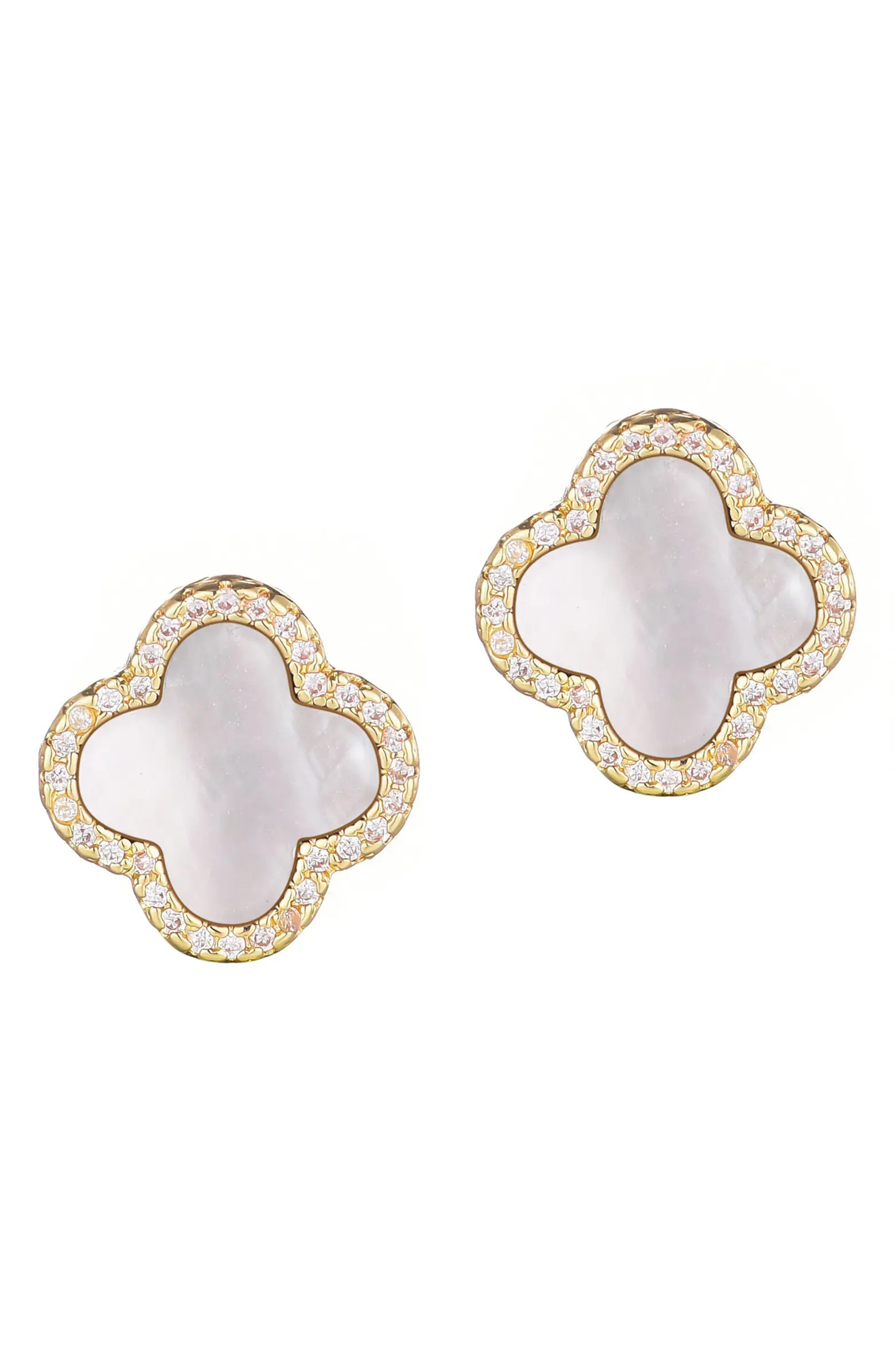 Adornia Mother of Pearl Clover Stud Earrings | Nordstromrack | Nordstrom Rack