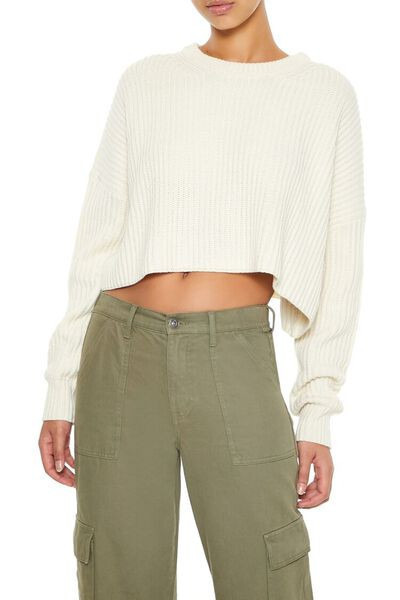 Cropped Rib-Knit Sweater | Forever 21