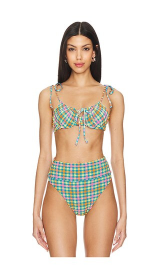 Caitlin Bikini Top in Sunny Side Gingham | Revolve Clothing (Global)