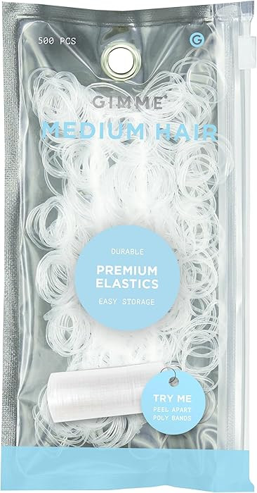 Gimme Beauty Medium Hair Premium Elastics - Clear Hair Ties with Innovative Storage Stack - No-Sl... | Amazon (US)