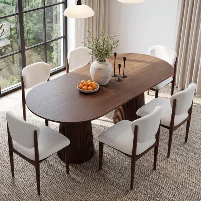 Hodder 6-Person Double Pedestal Solid Wood Dining Set | Wayfair North America