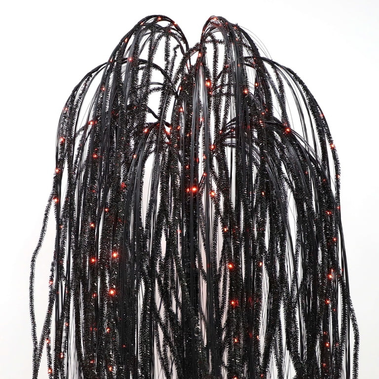 6 ft Black Willow Tree with Orange and Purple LED Lights for Outdoor Halloween Decor | Walmart (US)