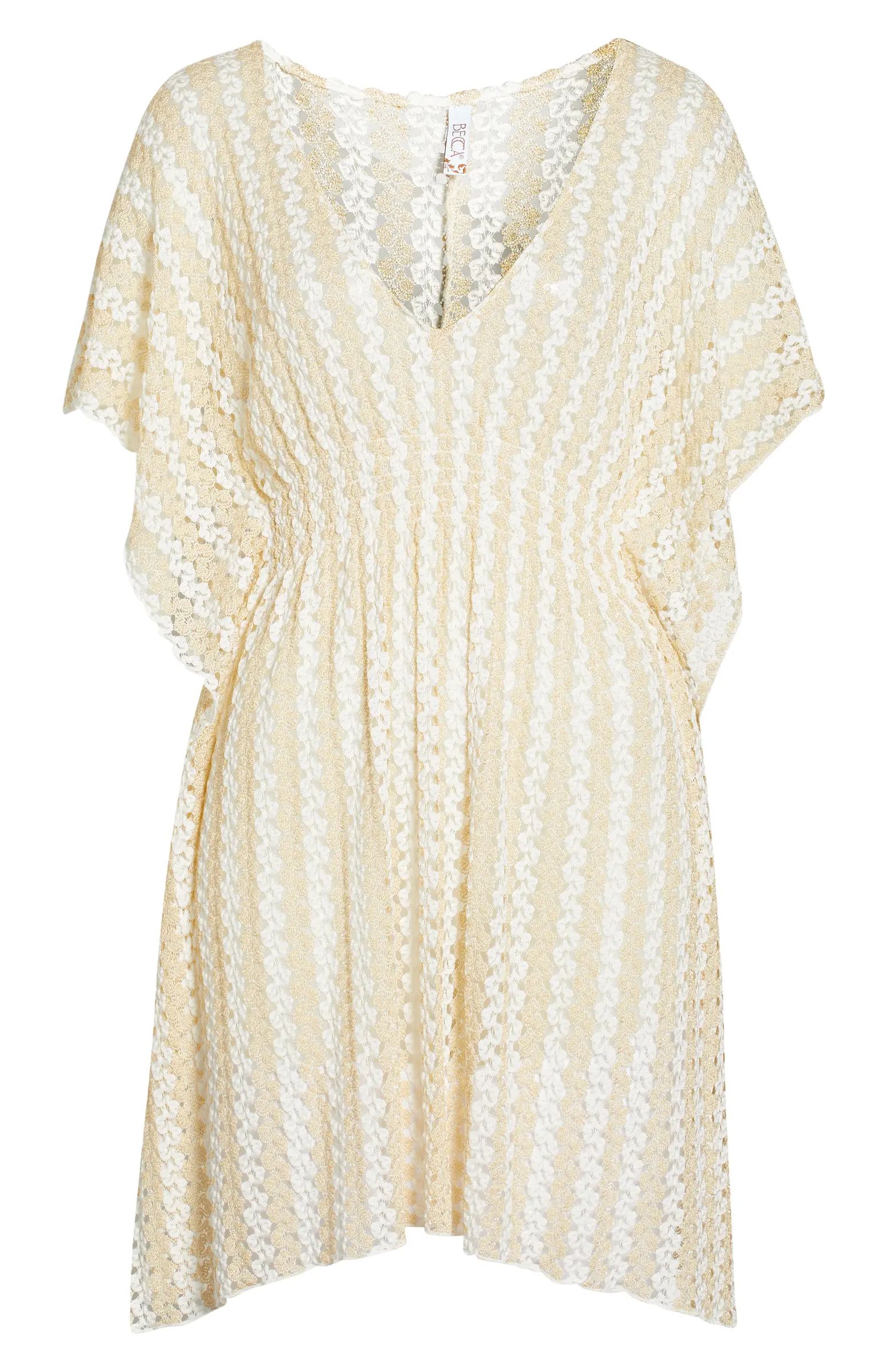 Golden Sheer Lace Cover-Up Tunic | Nordstrom