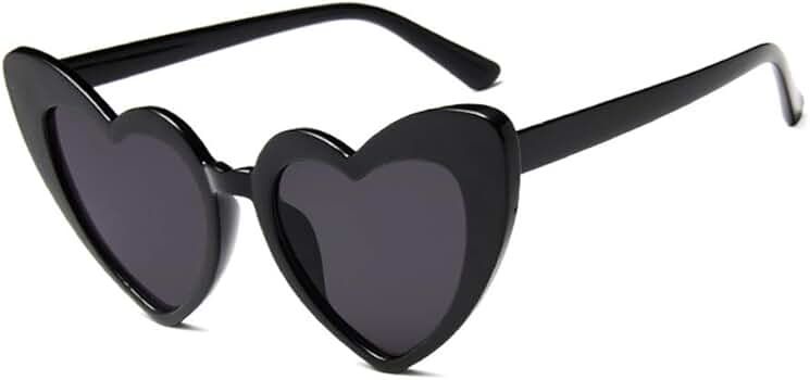 JUSLINK Heart Shaped Sunglasses for Women,Vintage Cat Eye Mod Style Retro Kurt Cobain Glasses | Amazon (US)