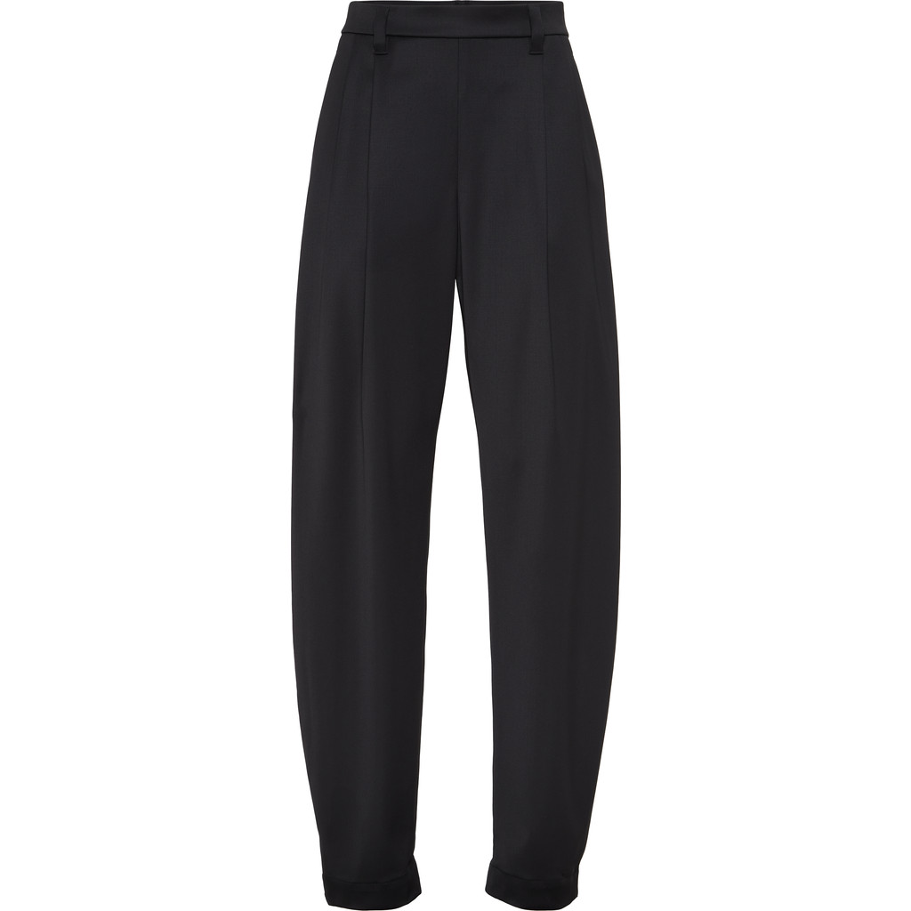 Brunello Cucinelli Satin slouchy trousers with monili in Black at Nordstrom, Size 36 It | Nordstrom