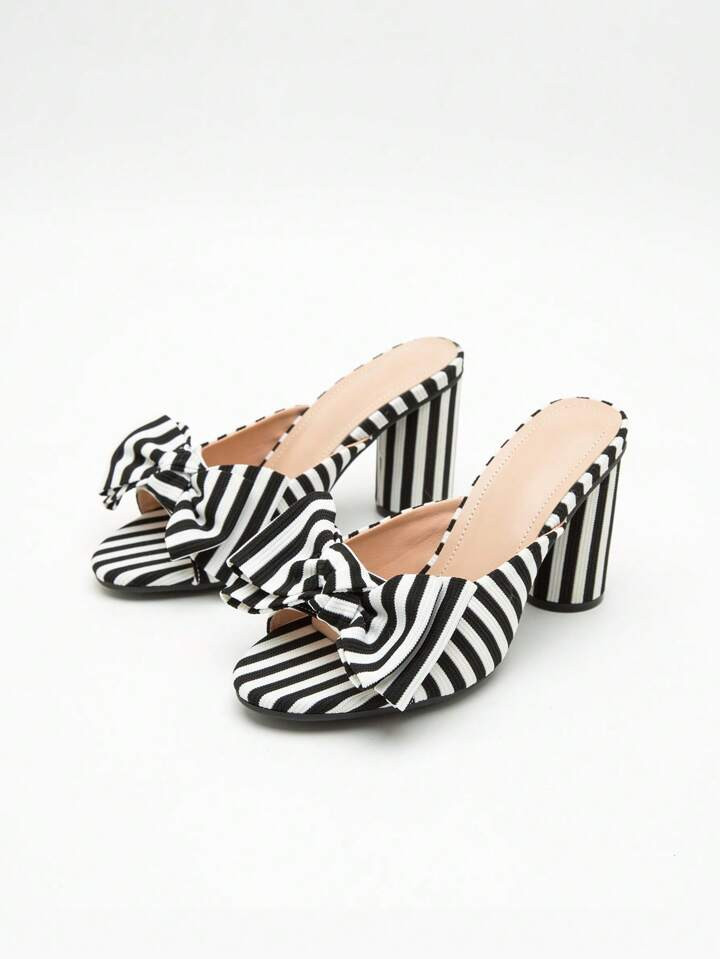 Summer Women High-Heeled Butterfly Flower Decor Sandals Butterfly Buckle Chunky Heels Daily Outdo... | SHEIN