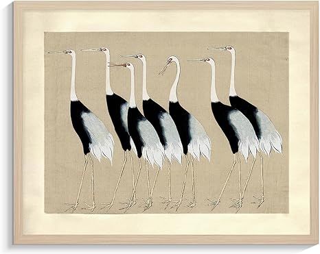 C8BUSIS Eclectic Decor Wall Art Red Crowned Crane Canvas Prints Picture,Farmhouse Wall Art Poster... | Amazon (US)