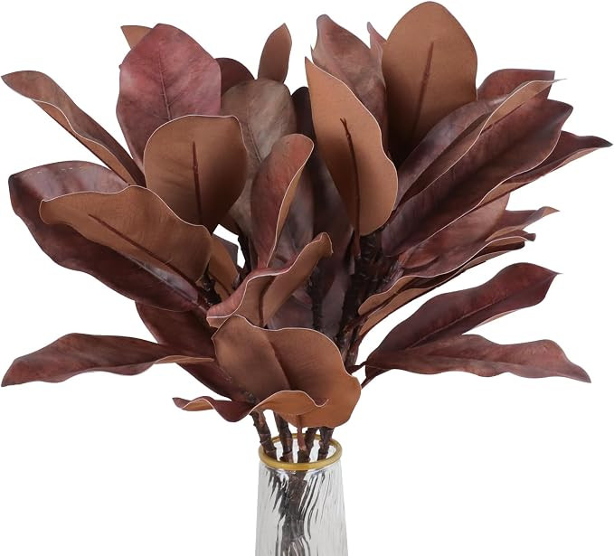 4Pcs Artificial Magnolia Stems, Magnolia Leaves Centerpieces Decor | Faux Magnolia Branches, Fall... | Amazon (US)