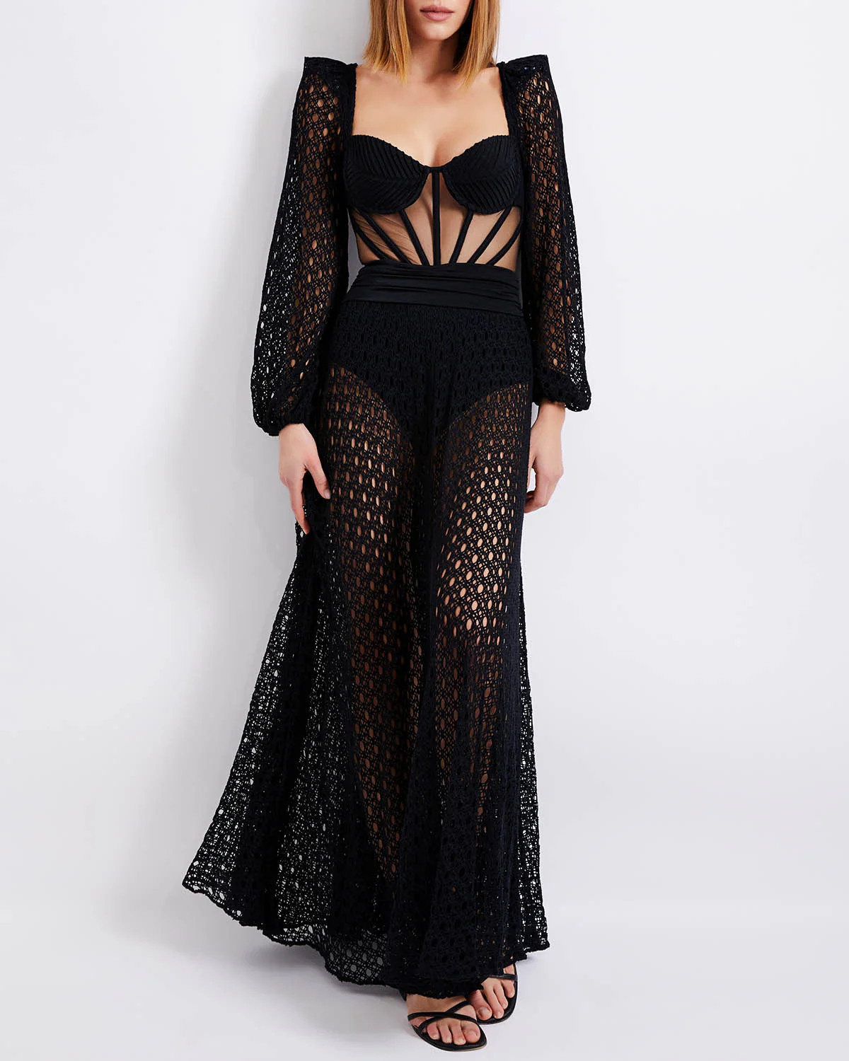 MONSTERA CROCHET BUSTIER DRESS (ONLINE EXCLUSIVE) | PatBO