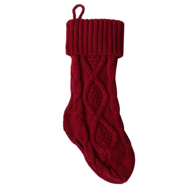 14.57'' Christmas Stockings, Personalized Cozy Cable Knit Hanging Stocking Christmas Gift Bag for... | Walmart (US)