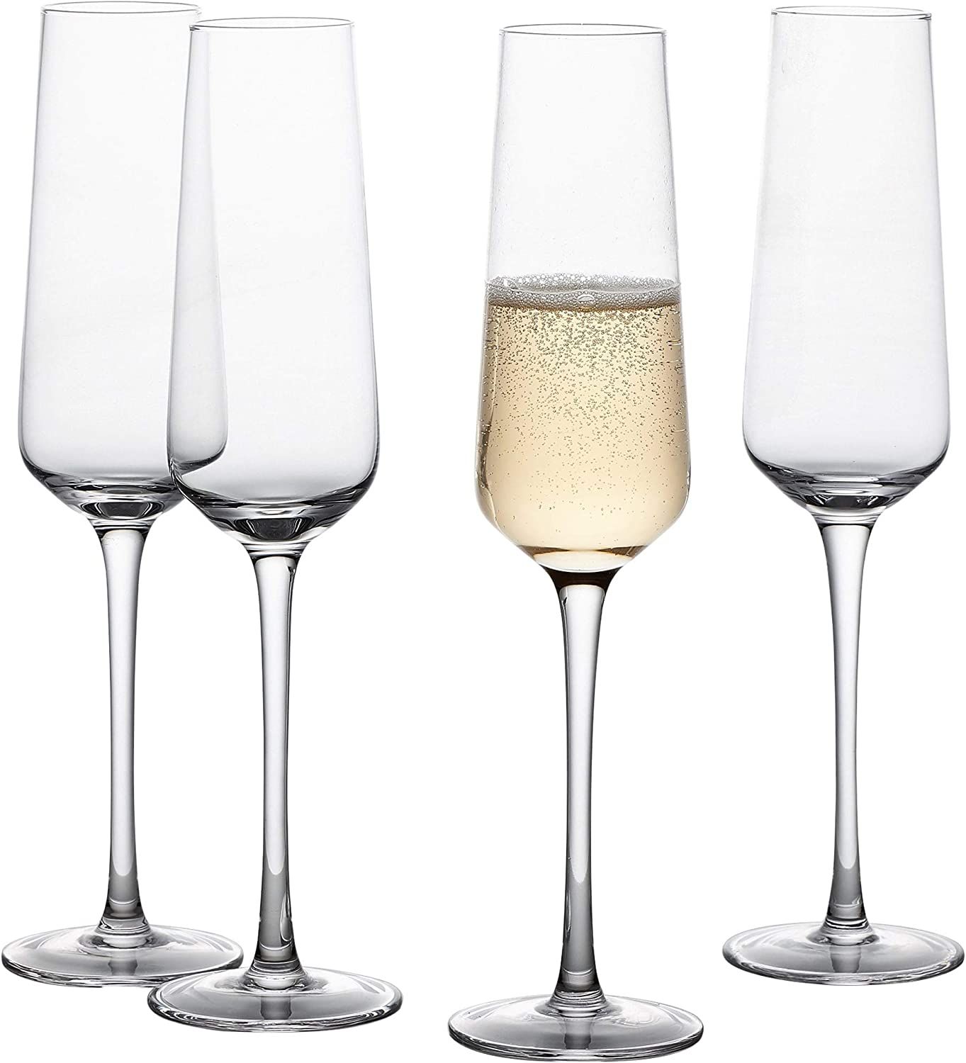 GoodGlassware Champagne Flutes (Set Of 4) 8.5 oz – Tall, Long Stem, Crystal Clear, Classic, and... | Amazon (US)