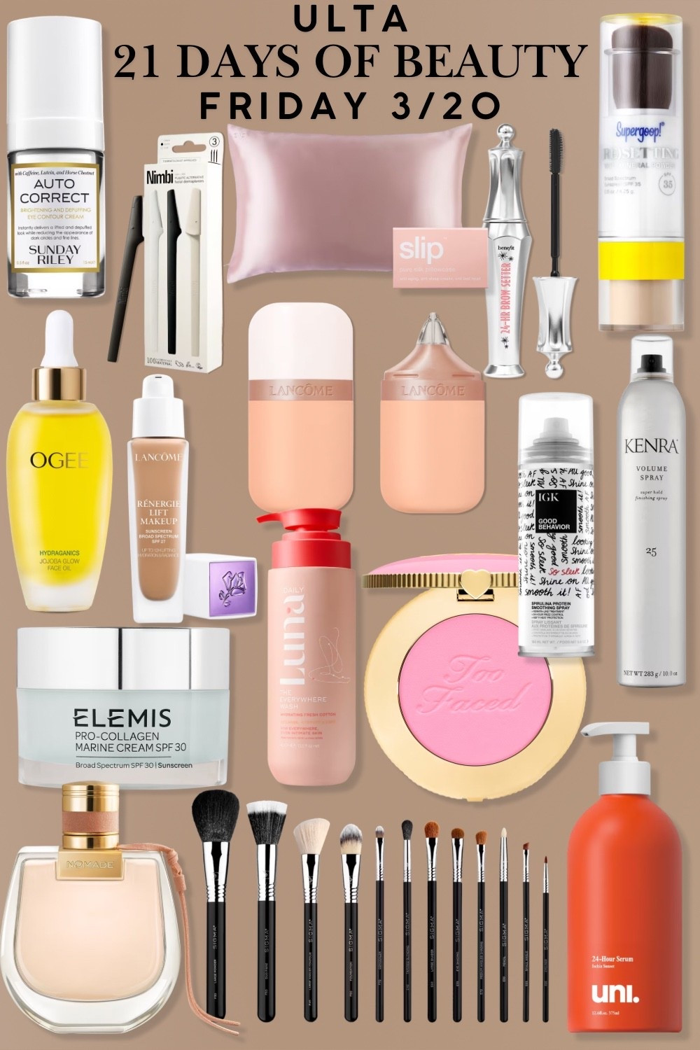 Ulta 21 Days of Beauty Event! 🤩

50% off select beauty faves - 
Friday March 20th 🩷

Diamond & Platimum Member get free shipping - Free same day delivery on orders over $35! 


#ulta beauty
#21 days of beauty 
#beauty finds
#sale alert
#beauty sale
#stock up 
#daily beauty deals
#half off sale
#haircare deals
#skincare deals 
#make up deals 
#self care Sunday 
#easter basket stuffers 
#beauty gift idea
#chloe perfume
#designer perfume
#Lancôme foundation
#Lancôme skin tint 
#benefit cosmetics brow
#too faced blurring blush
#uni hydrating body serum
#IGK hair care
#supergoop powder sunscreen 
#kenra professional
#kenra hairspray
#kenra volume spray
#kenra thermal spray
#kenra working spray
#sunday Riley correcting eye serum
#slip silk pillowcase
#elemis marine cream
#luna daily everywhere wash
#sigma beauty brush set
#facial dermaplaners
#ogee glow facial oil 
#seoul Korean skincare kits


#LTKSaleAlert #LTKgrwm #LTKBeauty