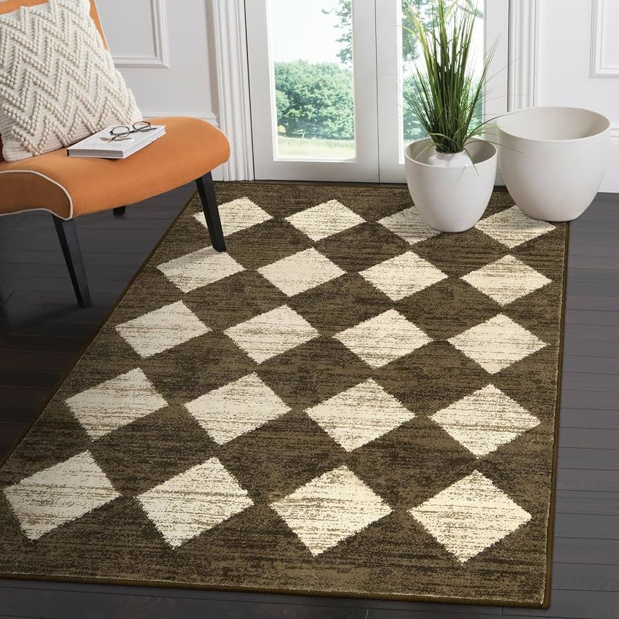 Lahome Machine Washable 3x5 Area Rug, Soft Rugs for Entryway Non Slip Kitchen Rugs, Moroccan Trel... | Amazon (US)