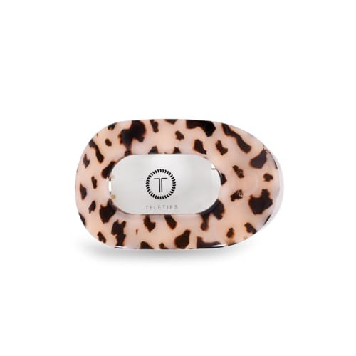 TELETIES - Large Flat Round Clip - Strong Grip, Bendable Teeth, Comfortable Curved Design - For Lying Down, Yoga, Driving & More - Ideal for Thick Hair - For All Hair Textures - Blonde Tortoise | Amazon (US)