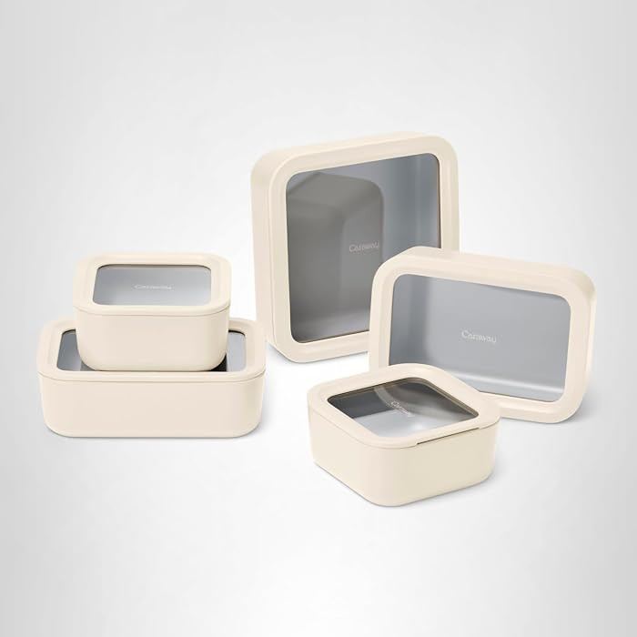Caraway Mini Food Storage 9pc Set - Glass Storage Containers for Food - Non-Toxic Ceramic-Coated ... | Amazon (US)