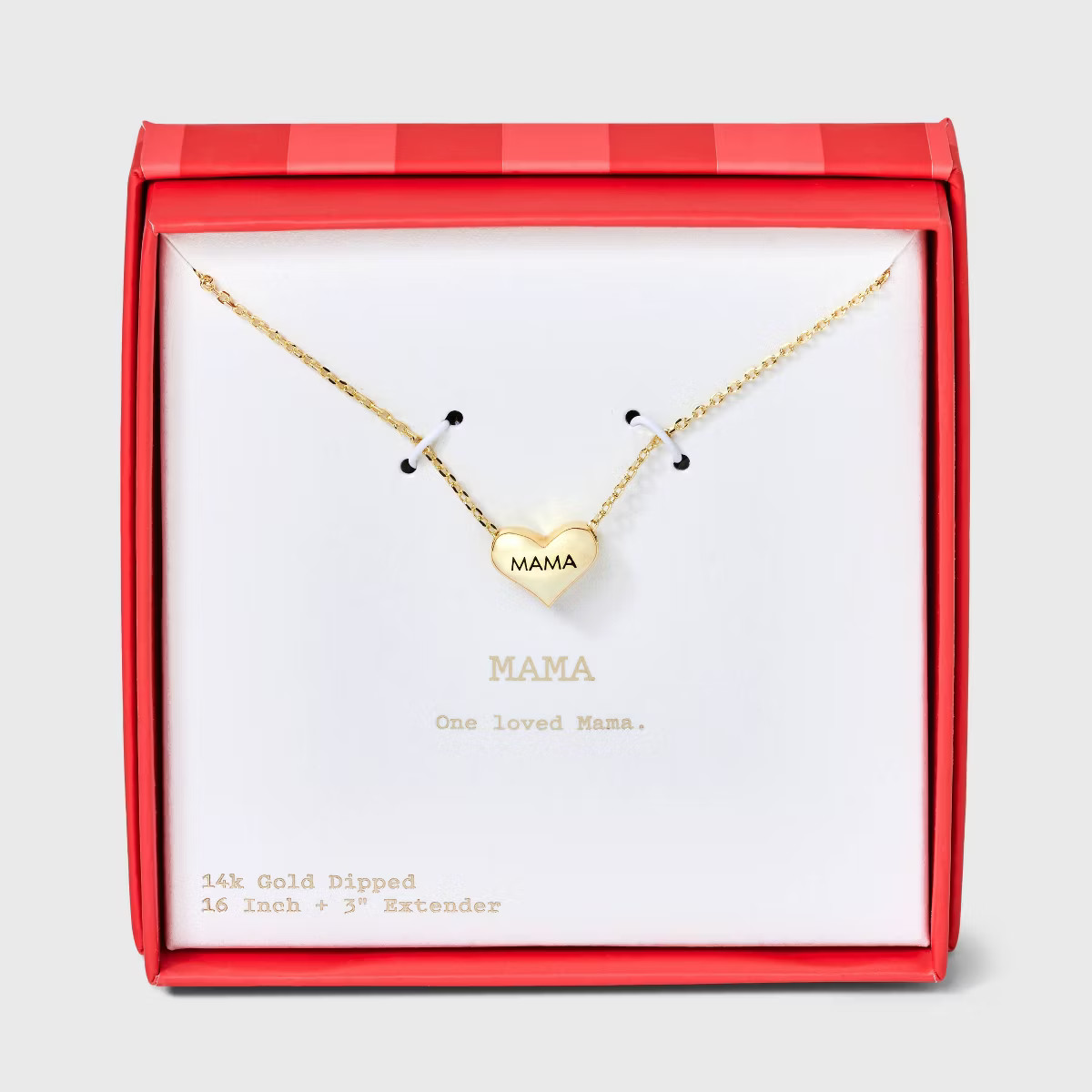 14K Gold Dipped "Mama" Puffed Heart Pendant Necklace - A New Day™ Gold | Target
