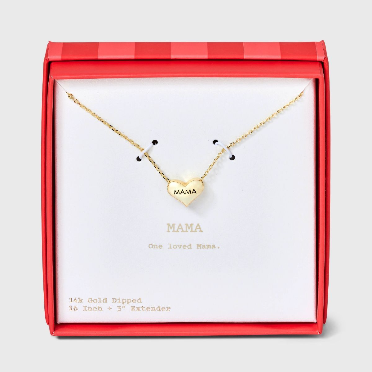 14K Gold Dipped "Mama" Puffed Heart Pendant Necklace - A New Day™ Gold | Target