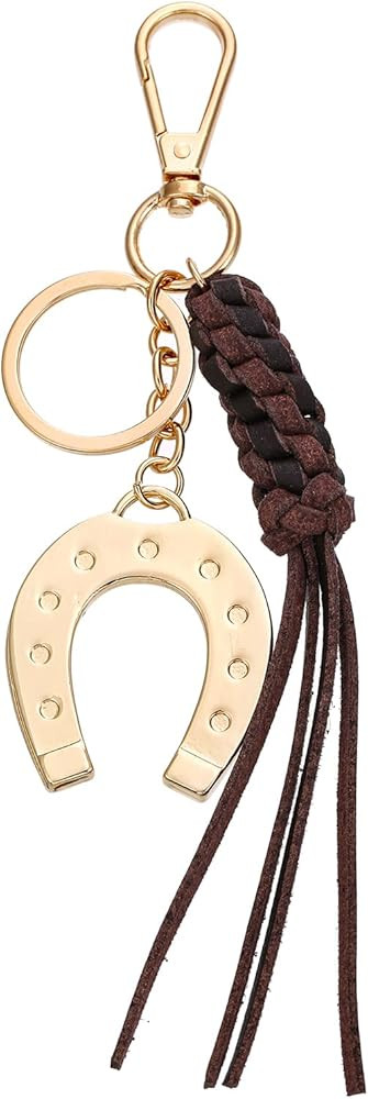 Horseshoe Keychain Western Cowgirl Lucky Keyring with handmade knot tassel for Keys Bags Accessor... | Amazon (US)
