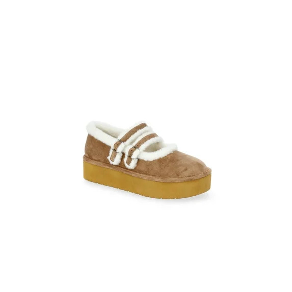 Madden NYC Women's Cozy Platform Mary Janes with Faux Fur Lining | Walmart (US)