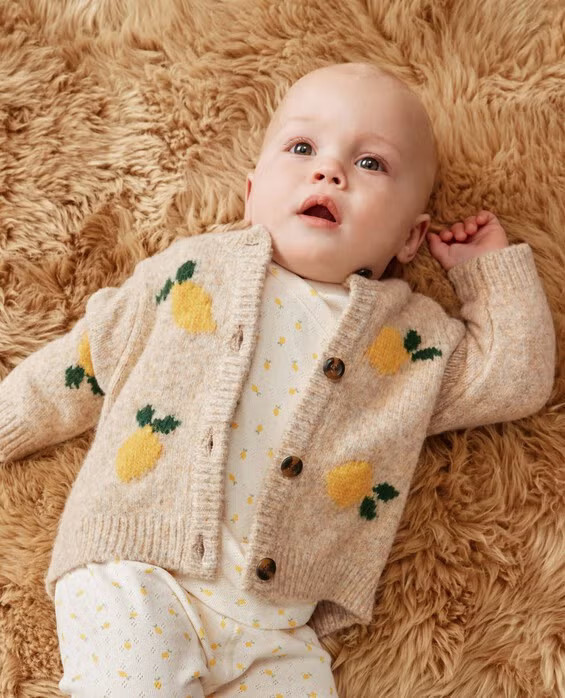 Girls' Lemons Cardigan Sweater - Size Baby 0-3 mos by Hanna Andersson | Hanna Andersson