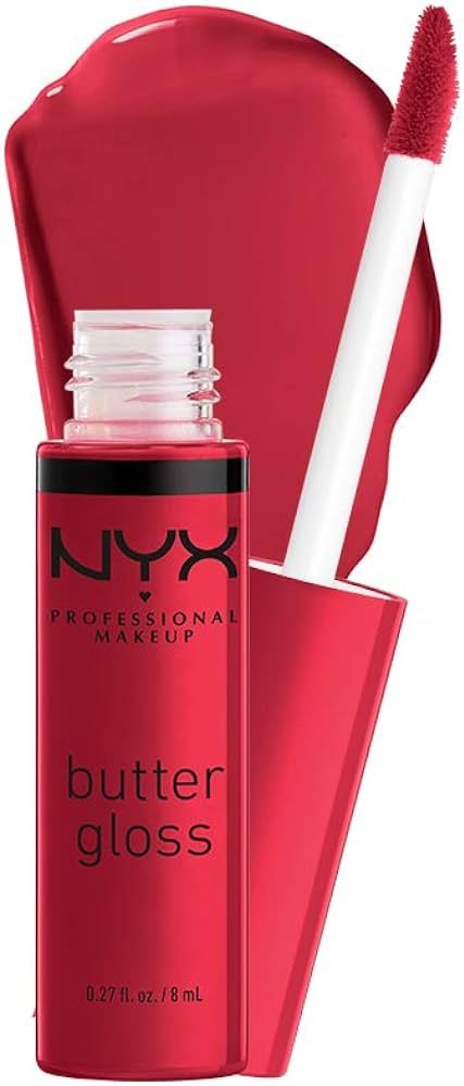NYX PROFESSIONAL MAKEUP Butter Gloss, Non-Sticky Lip Gloss - Red Velvet (Deep Red) | Amazon (US)
