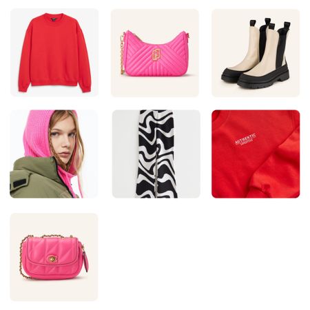 Merry Christmas 2022. Fashion Blogger Girl by Style Blog Heartfelt Hunt. Girl with blond hair wearing a pink balaclava, red sweatshirt, funky knit pants, pink mini bag and white chunky boots. #colorfuloutfit #colorfulstyle #colorfulfashion #colorfullooks #fashionfun #cutefalloutfit #fallfashion2022 #falllookbook #fitcheck #dailylooks #dailylookbook #contentcreator #microinfluencer #discoverunder20k 