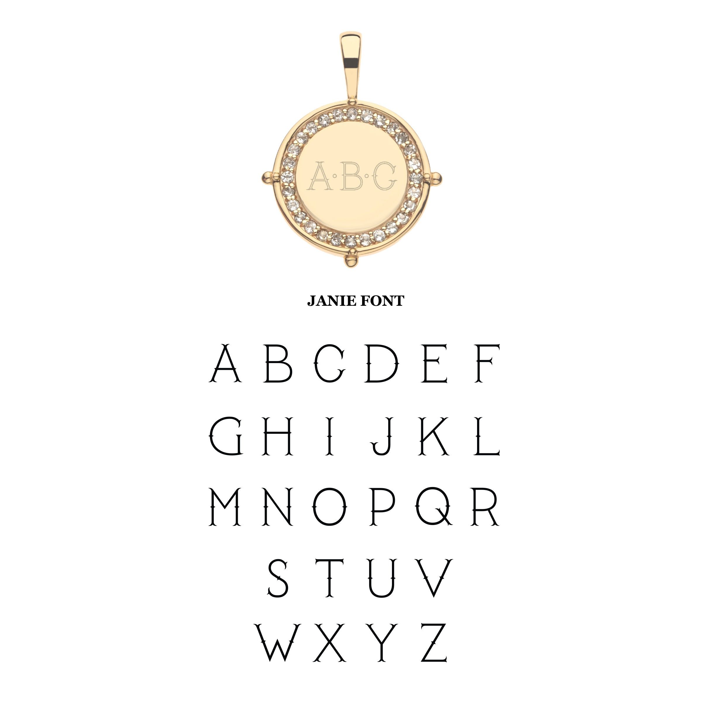 Embellished Personalized Petite Coin Pendant | Jane Win