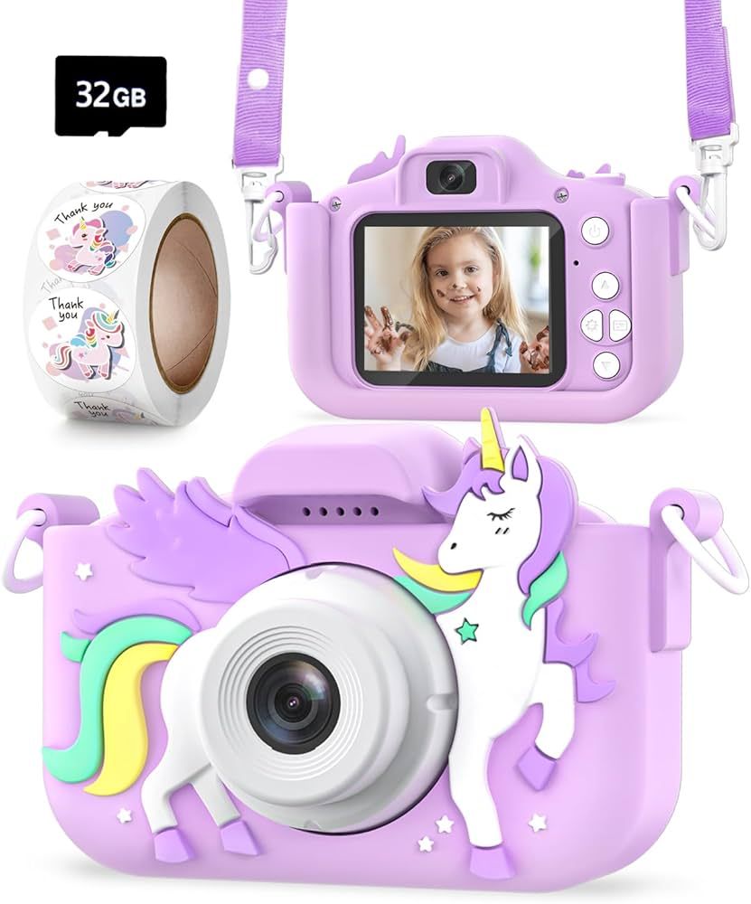 Seckton Kids Camera Toys for Girls Ages 3-8, Children Digital Video Camera with Protective Silico... | Amazon (US)