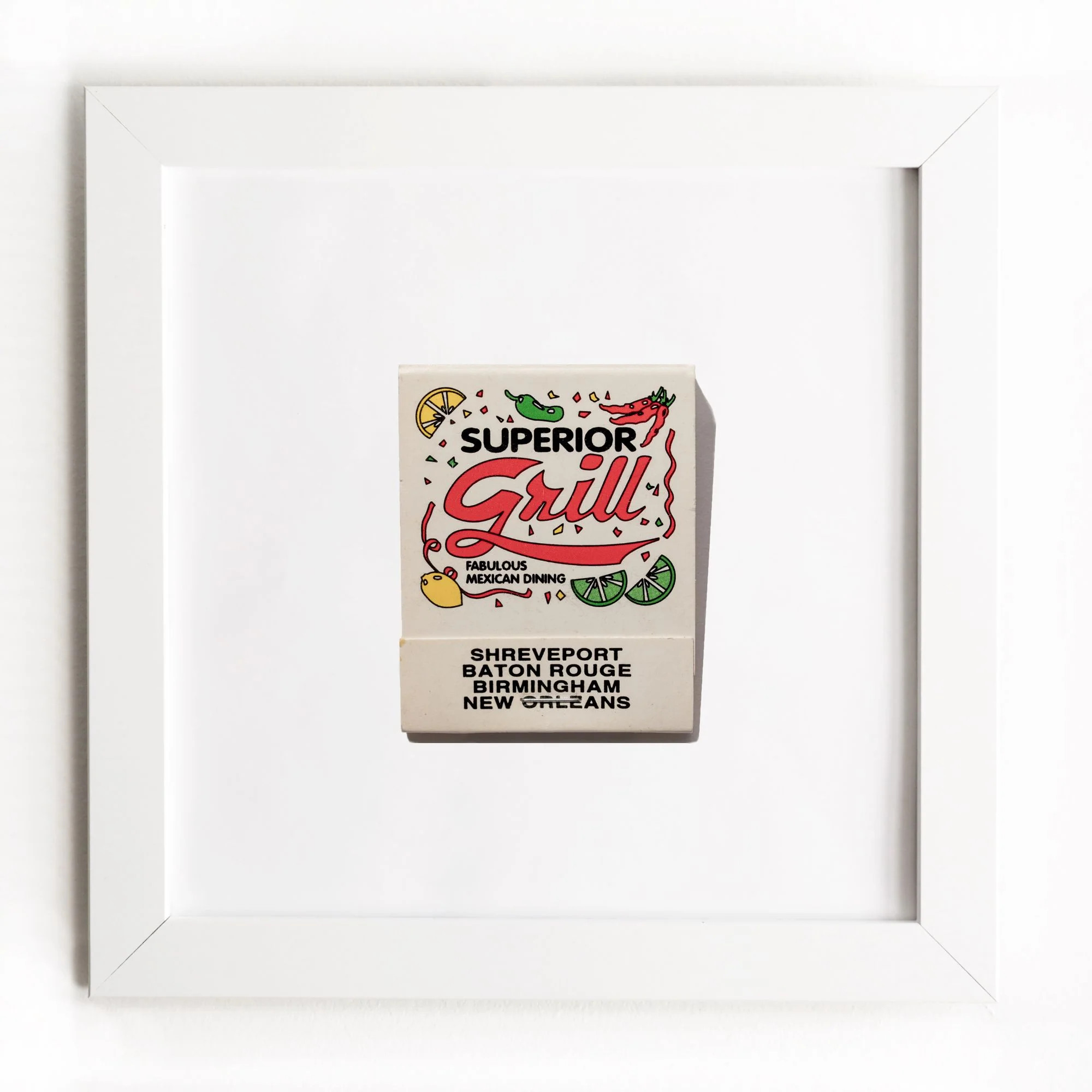 Superior Grill (Flat) - Framed Print Matchbook - Gift - Match South | Match South