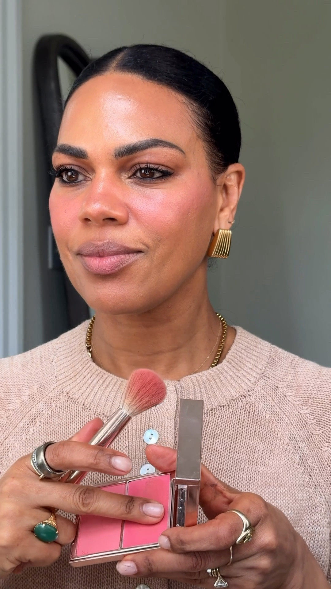 I learn a lot from the 20 and 30 year olds but at 50 I usually can’t follow their protocol for long wearing makeup if I want it to look good in real life 😭 Here’s what I do for a quick long lasting makeup that doesn’t look dry or cakey on 50 year old skin :) 

Eyes & Brows:
Rare Beauty brow gel 
NARS eye primer 
Urban decay eyeliner /mascara intense black 
Benefit brow pencil - 05

Complexion:
Danessa Myricks Blurring Balm & spray 
Charlotte Tilbury flawless filter- 6
Merit Minimalist Stick - Burlwood & Cacao
Bobbi brown Corrector Stick - Dark Peach
Hourglass concealer - Flax 8
Huda setting powder -banana bread 

Blush & Lips 
Patrick Ta blush - Just Enough
Patrick Ta lip tint - cookie butter

Brushes:
Sephora Pro Shadow Brush #15, #56
Patrick Ta Dual Ended Blush Brush
Sephora Pro Concealer Brush #71
Sephora Pro Foundation Brush #47
Hourglass powder brush
Shu Uemura eyelash curler

#LTKOver40 #LTKBeauty