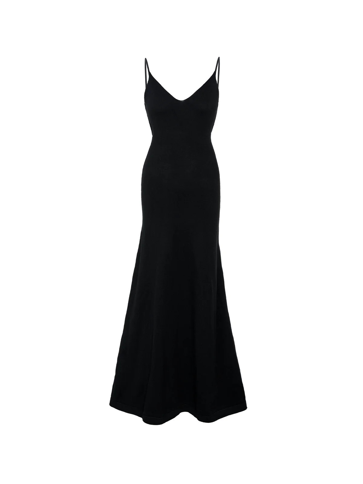 V-Neck Spaghetti Strap Knit Maxi Dress | SDEER