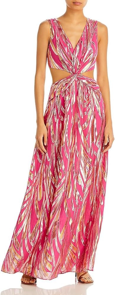 Ramy Brook Womens Irene Metallic Cut-Out Evening Dress | Amazon (US)