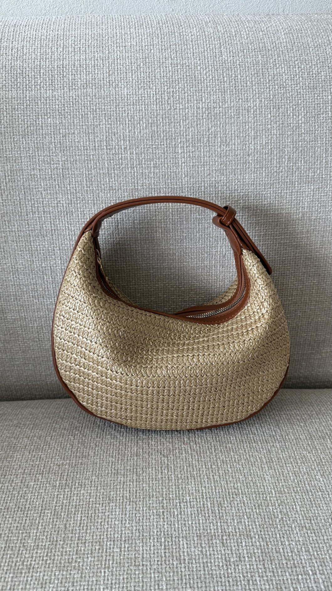 Herald Straw Crossbody Bag for Women Beach Woven Hobo Handbag Summer Chic Crescent Shoulder Purse... | Amazon (US)