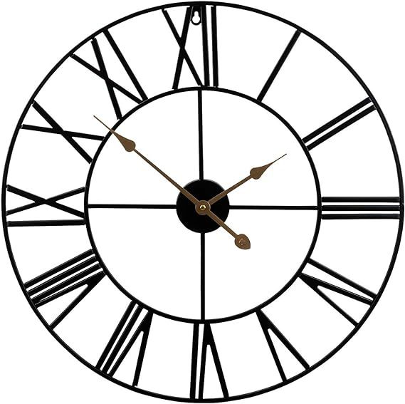Sorbus Large Decorative Wall Clock, 24" Round Oversized Centurian Roman Numeral Style Modern Home... | Amazon (US)
