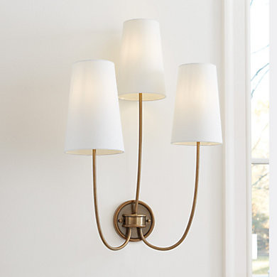 Lottie Triple Arm Sconce with Shades | Ballard Designs, Inc.