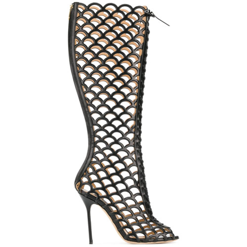 Sergio Rossi Bota de couro - Preto | FarFetch BR