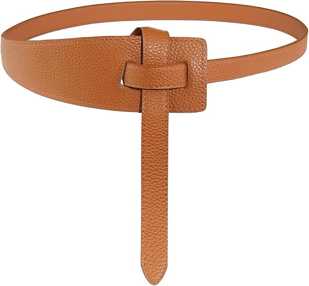 LucyneSwayne Women Leather Belts Tie a Knot Waist Belt Vintage Cowhide Waistband Belt for Jeans D... | Amazon (UK)