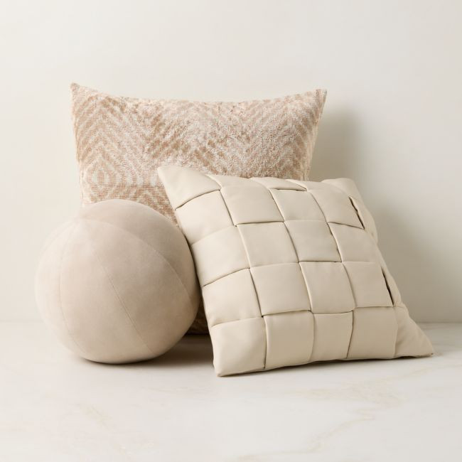Opulent Textures Throw Pillow Set with Down-Alternative Inserts | CB2