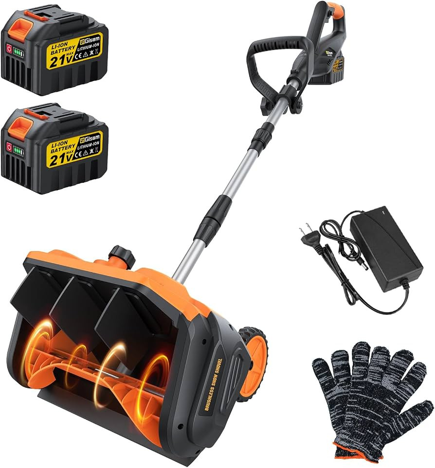 Cordless Snow Shovel, 3500W Battery Snow Blower with Dual 6.0Ah Anti-Freeze Batteries & Base Plat... | Amazon (US)