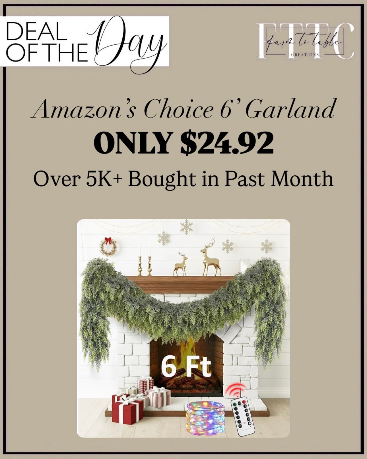 Amazon’s Choice 6’ Garland – Only $24.92

Follow @farmtotablecreations on Instagram for more daily deals, home finds & cozy styling ideas.

This Amazon’s Choice 6-foot garland is such a steal today at just $24.92, and over 5,000+ have already been purchased in the last month. It’s full, drapey, and perfect for mantles, staircases, doorways, or layered into holiday centerpieces. Such an easy way to add that lush Christmas greenery without breaking the bank.

#christmasdecor #christmasgarland #holidaygarland #mantlegarland #amazonchristmasdecor #amazonfinds #amazonhome #holidaydecor #christmasmantle #christmashome #holidayhome #christmasinspo #holidaystyle #greensandgarlands #homefortheholidays #winterdecor #festivedecor #cozyhome


#LTKHome #LTKSaleAlert #LTKHoliday