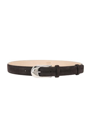 KHAITE Dome 25mm Suede Belt in Chocolate | FWRD 