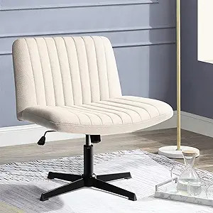 PUKAMI Criss Cross Chair,Comfy Cross Legged Office Desk Chair No Wheels,Cute Makeup Vanity Chair,... | Amazon (US)