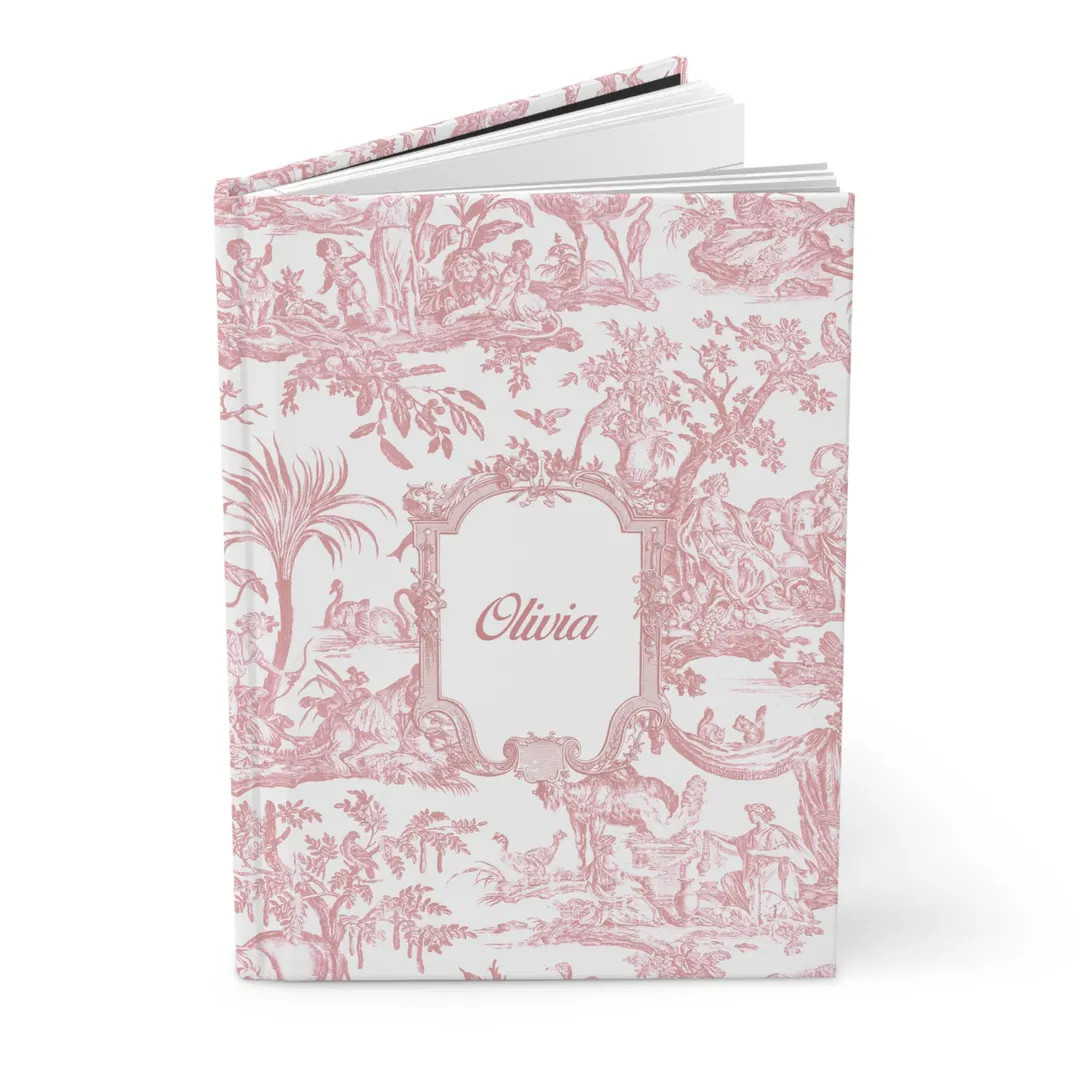 Custom Name Toile De Jouy Aesthetic Journal Pink Notebook Gift for Her Coquette Decor Notebook Fr... | Etsy (US)