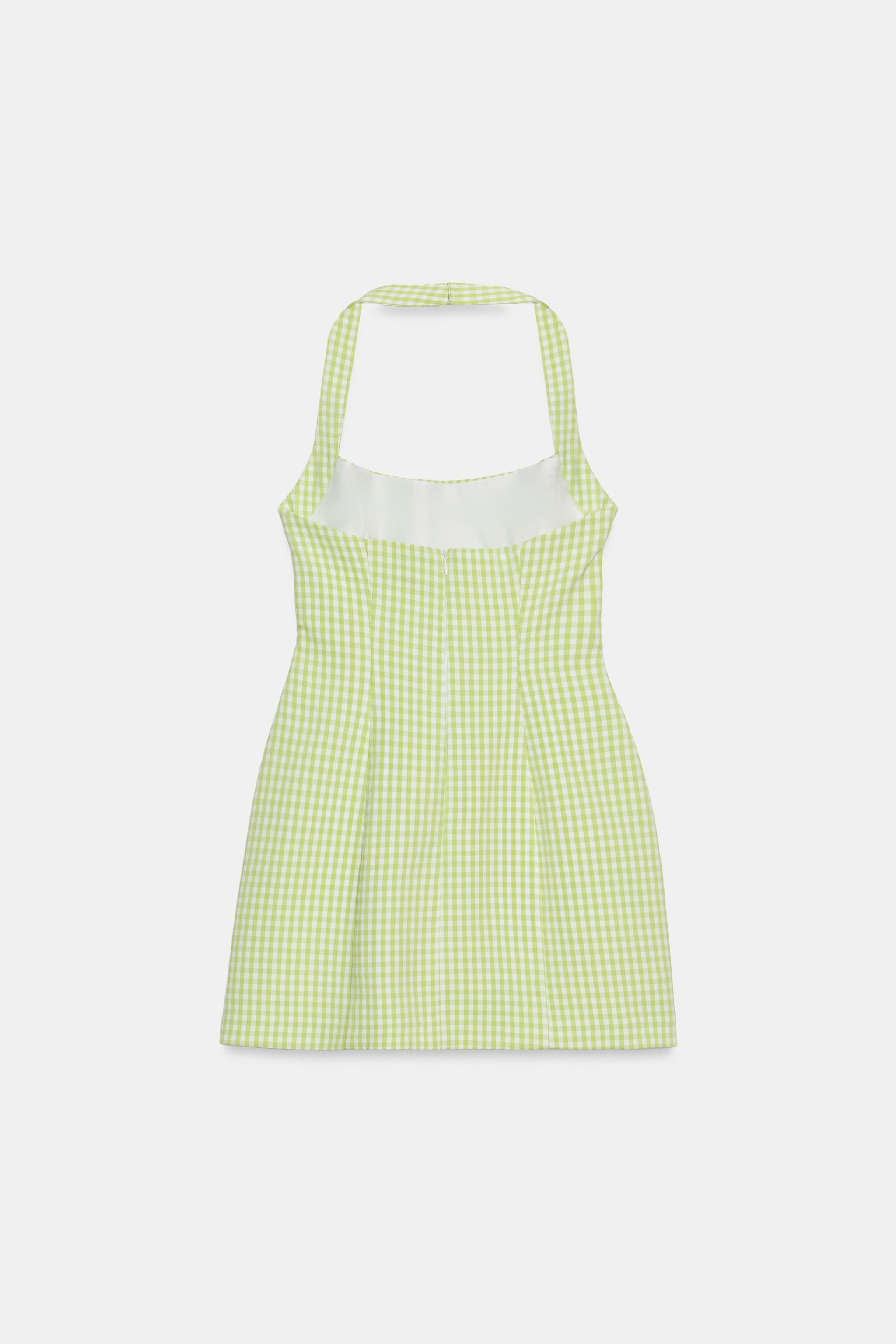 GINGHAM HALTER DRESS | Zara US