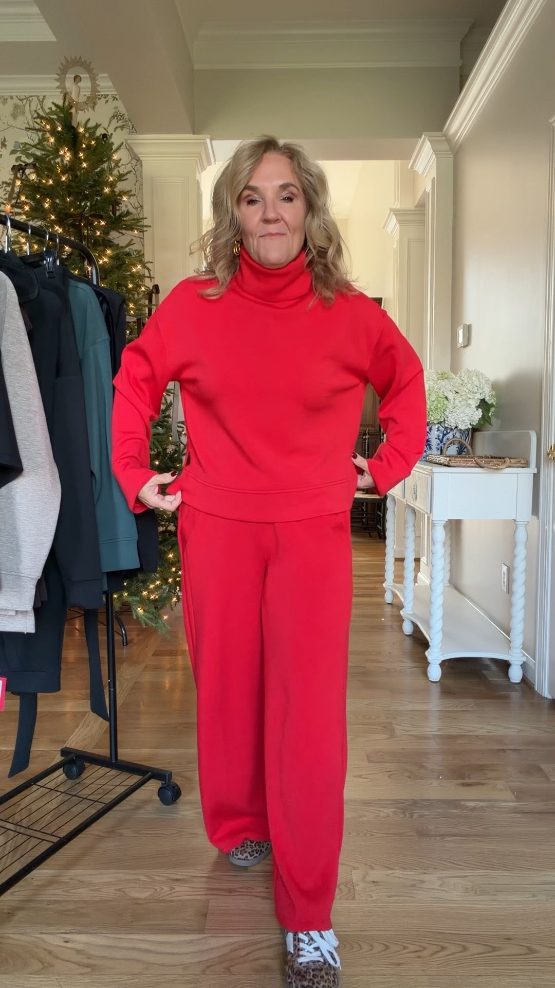 I brought this set with me! I love it for lounging travel going to breakfast. It would make the best gift too. 
Track pants size medium petite 
Turtleneck size medium 
 #LTKOver40 #LTKTravel

#LTKGiftGuide