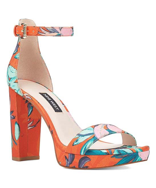 Nine West Women's Sandals XOR20 - Coral & Turquoise Dempsey Ankle-Strap Sandal - Women | Zulily