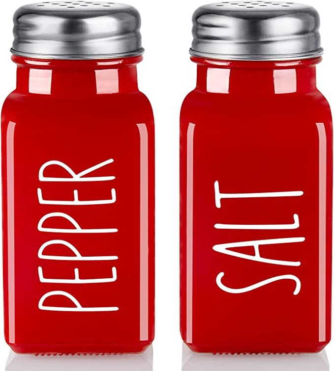 Red Salt and Pepper Shakers Set - Bivvclaz 2.7 oz Christmas Salt and Pepper Shakers, Red Kitchen ... | Amazon (US)