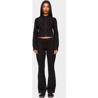 Black Low Rise Skinny Flare Pants | PrettyLittleThing US